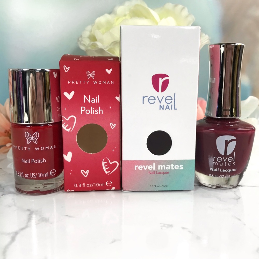 🟢 3/$19! Red Nail Pôlish Bundle: Pretty Woman HOT DATE & Revel Nail *BNIB